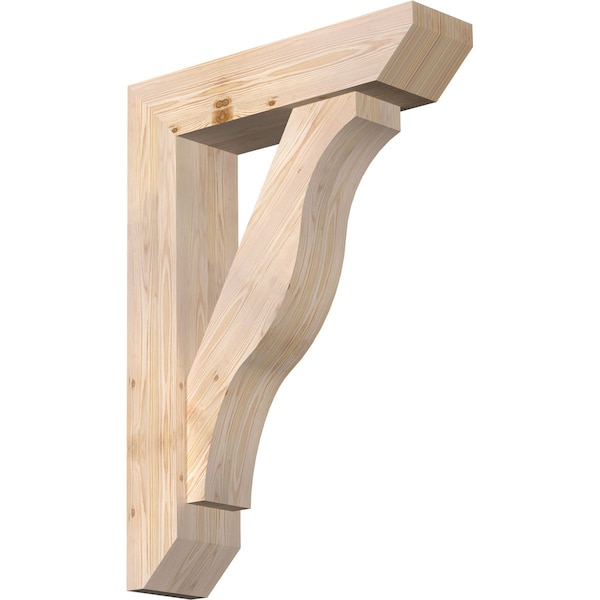 Ekena Millwork Funston Slat Smooth Bracket w/ Offset Brace, Douglas Fir, 7 1/2"W x 30"D x 42"H BKT0806X30X42FST06SDF - main